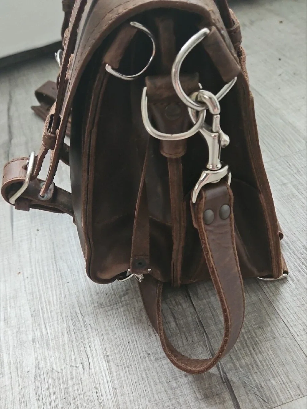 Saddleback Leathers Convertible Briefcase/Backpack With Adjustable Straps.